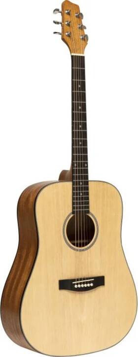 Sa25 Stagg 882030265655 Acoustic Dreadnought Guitar Spruce Natural Finish