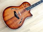 T5-c2 Taylor Top Custom Thinline Tiger Koa Guitar Flame Acoustic Electric 2002