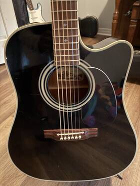 341scx Takamine Ef 341scx. Black Cut Away With Hardshell Case