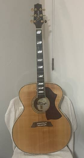 Aj250s Takamine Very Rare 2003 Flame Maple Jumbo Acoustic Beauty