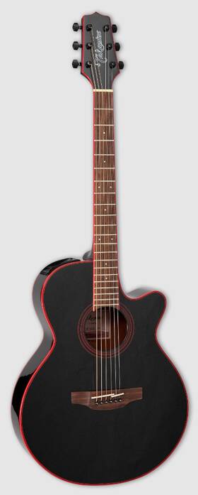 Gf49cecb Takamine Gf49ce Cb Fx-size Cutaway Acoustic Electric Guitar Cosmic Black Finish