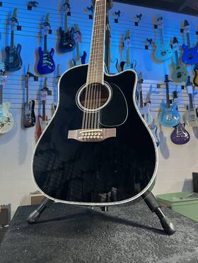 Jef381dx Takamine 12-string Dreadnought Acoustic-electric Guitar - Black
