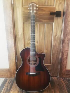 2017-mint Taylor 324ce Tropical Mahogony Satin Edgeburst Acoustic Guitar With Case