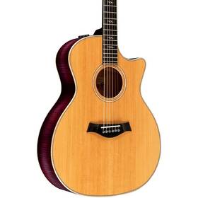 C14ce-b4008 Taylor Custom Sitka Spruce-flamed Maple Grand Auditorium A/e Guitar Lilac Wine