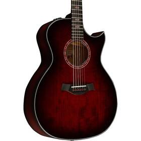 C24ce-b4028 Taylor Custom All Urban Ash Grand Auditorium A/e Guitar Red Mahogany Edgeburst