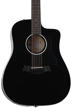 F214100111007983001 Taylor 250ce Plus 12-string Acoustic-electric Guitar - Black