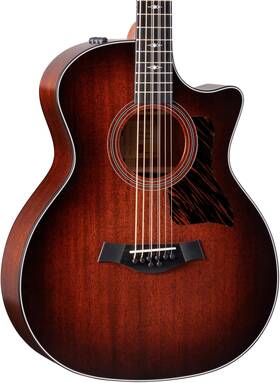 H306202111000641107-1277 Taylor 324ce Baritone-8 Ltd Acoustic-electric Guitar - Shaded Edgeburst