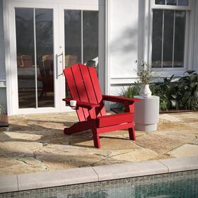 Ad-520210-taylh Taylor & Logan And Nellis Adirondack Chair With Cup Holder Weather Resistant Hdp