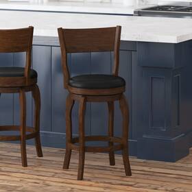 Co-504434-taylh Taylor & Logan And Enola Wooden Open Back Swivel Counter Stool With Bowed Frame I
