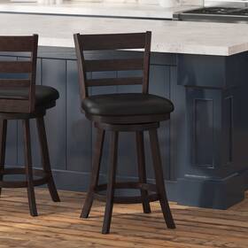 Taylor & Logan Co-504440-taylh And Zayne Classic Ladderback Wooden Swivel Counter Stool... Fast Ship