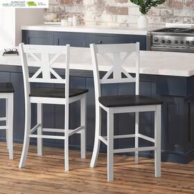 Co-504446-2-taylh Taylor & Logan And Gunter Set Of 2 Modern Farmhouse Wooden Counter Stools In Antique