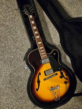 F1433bivs Teton Guitars Hollow Body Electric Guitar Maple Sunburst Acoustic Joe Perry