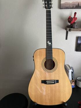 Sts200ent Teton Sports Spruce Moose Electric Acoustic Guitar With Case And Tuner Etc