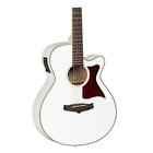 Tw4sfcewh Tanglewood Super Folk Cutaway Electro Acoustic Guitar White 810944018975