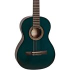 Vc203tbu-u Valencia 200 Series 3/4 Size Classical Acoustic Guitar Transparent Blue