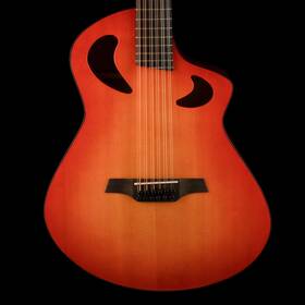 04vei010 Veillette Grand 16 Inch Baritone 12 String Acoustic Electric Guitar Cherry Sunburst