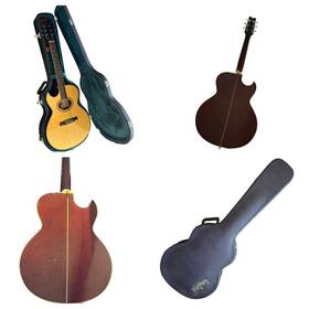 97110024 Washburn Vtg Festival Series Acoustic Electric Guitar Ea20lh With Case Left Hand