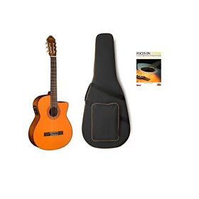Ac5ce-a-uk2 Washburn C5ce Classical Cutaway 6-string Acoustic Guitar Backpack And Book
