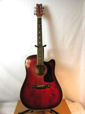 D-17ce-wr Washburn Vintage 1995 D-17ce/wr Acoustic-electric Dreadnaught Guitar Wine Red Ex