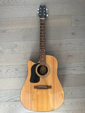 D10celh Washburn Lefty Acoustic Electric Guitar W Hardshell Case