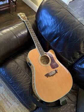 D34s Washburn Cb Acoustic-electric Guitar-solid Spruce Top Excellent Condition