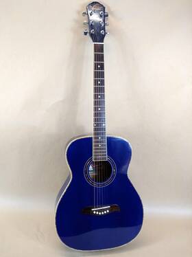 Of2tbl Washburn Oscar Schmidt By Acoustic Guitar Blue With Soft Case Ds