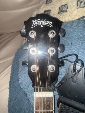 Washburn Wa90cetb Acoustic-electric Guitar Black Right-handed With Gig Bag