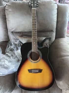 Wa90cevsb-u Washburn Vintage Series Acoustic-electric Guitar - Sunburst