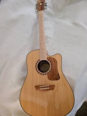 Wcsd50-scek Washburn Koa Acoustic-electric Guitar With Rare Maple Fretboard