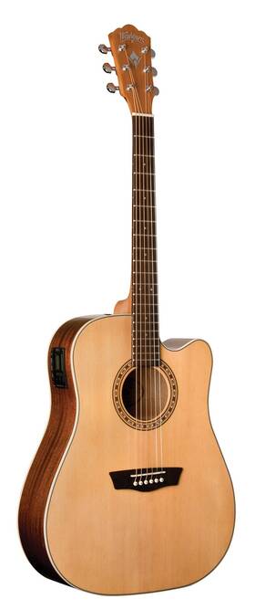 Wd7sce-a-u Washburn D7sce Harvest Dreadnought Cutaway Acoustic Guitar. Natural Gloss