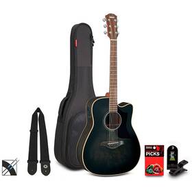 Yamaha 197881404826 A1m Cutaway Dreadnought Acoustic-electric Guitar Pack Transparent Black