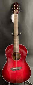 Csf1mcrb Yamaha Parlor Acoustic-electric Guitar Crimson Red Burst With Gig Bag