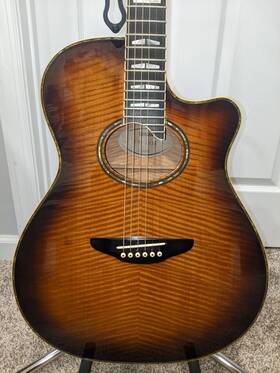 Fn-575e Yamaha Acoustic Electric Thinline Guitar Excellent With Hard Shell Case