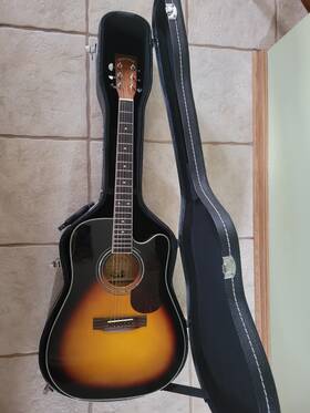 Zad-50cs Zager Ez-play Sunburst Acoustic/electric Guitar/zad 50ce/vs/mint