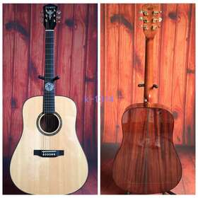 Zw 718932903299 Zuwei 41 Inch D Series Full Solid Acoustic Guitar Build-in Eq Ebony Fretboard