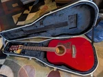 Hohner HW300G-TW Dreadnought 6-STRING Red Acoustic Guitar W/ Gator Case. Fixed Price $200.00.