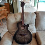 Mitchell Acoustic-electric Guitar MX430QAB Exotic Series Ash Burl. Fixed Price $210.00.