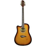 Kona K2LTSB Left Handed Thin Body Acoustic Electric Guitar, Tobacco Sunburst. Fixed Price $199.00.