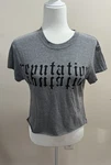 Taylor Swift Gray Reputation Cropped Short Sleeve Concert Tee Top Sz. M. Fixed Price $49.99.