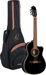 Ortega Solid Top Thinline Electric-classical Guitar (RCE138-T4BK). Fixed Price $249.00.