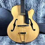 Electric Acoustic Guitar Ayers Semi Hollow Archtop Natural With Hard Case. Fixed Price $3290.00.