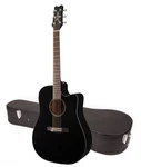 Takamine Jasmine Black Acoustic Electric Dreadnought Cutaway Guitar W/ Tuner. Fixed Price $379.99.