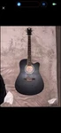 Vangoa Carbon Fiber Acoustic Electric Guitar Black W/ Gig Bag Capo. Fixed Price $180.00.