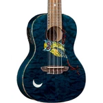 Luna Guitars Owl Quilt Top Concert Acoustic-electric Ukulele Transparent Blue. Fixed Price $299.00.
