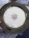 Taylor Smith & 6532 Floral Green Gold Ceramic Dinner Plate Decorative. Fixed Price $27.00.