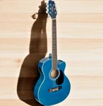 Stagg SA20ACE Full Size Cutaway Auditorium Style Acoustic Electric Guitar - Blue. Fixed Price $189.00.