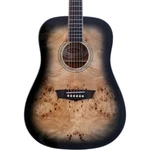 Washburn Dfbd Burl Dreadnought Acoustic Guitar, Poplar Top, Black Fade. Fixed Price $299.00.