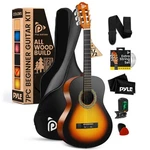 Pyle 34 " Beginner Acoustic Guitar Kit, 1/2 Junior Size All Wood Instrument. Fixed Price $71.99.