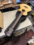 Luna Tribal Series 30 Acoustic Electric Bass Guitar Natural Lab. Fixed Price $200.00.