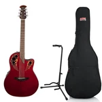 Ovation Celebrity Elite Super Shallow Acoustic-electric Guitar, Ruby Red W/ Gig. Fixed Price $574.00.